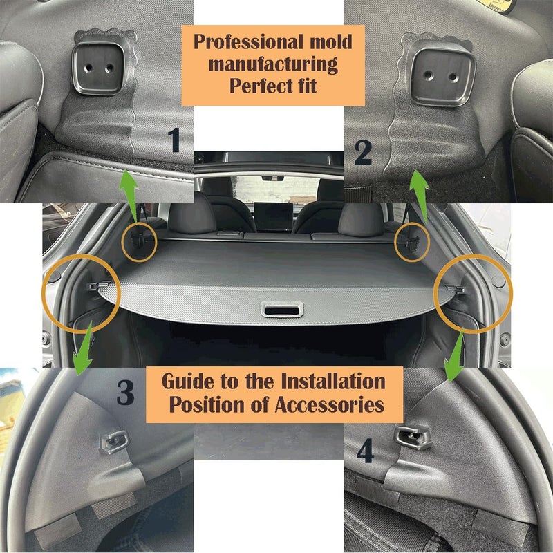 AQAE Cargo Cover Compatible with 2025 2026 Tesla Model Y Juniper Trunk Cover Retractable Rear Trunk Security Cover Model Y Accessories Shielding Shade Privacy Screen Tesla Model Y Juniper Cargo Cover - Image 3